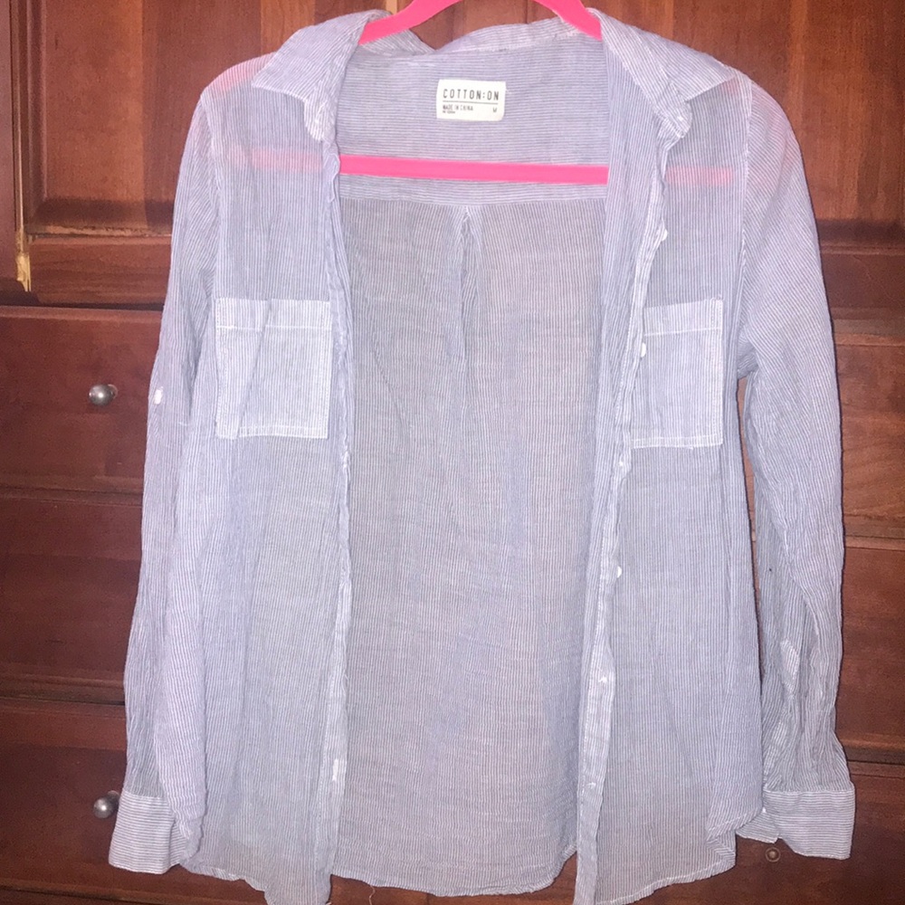 Button down blue business shirt